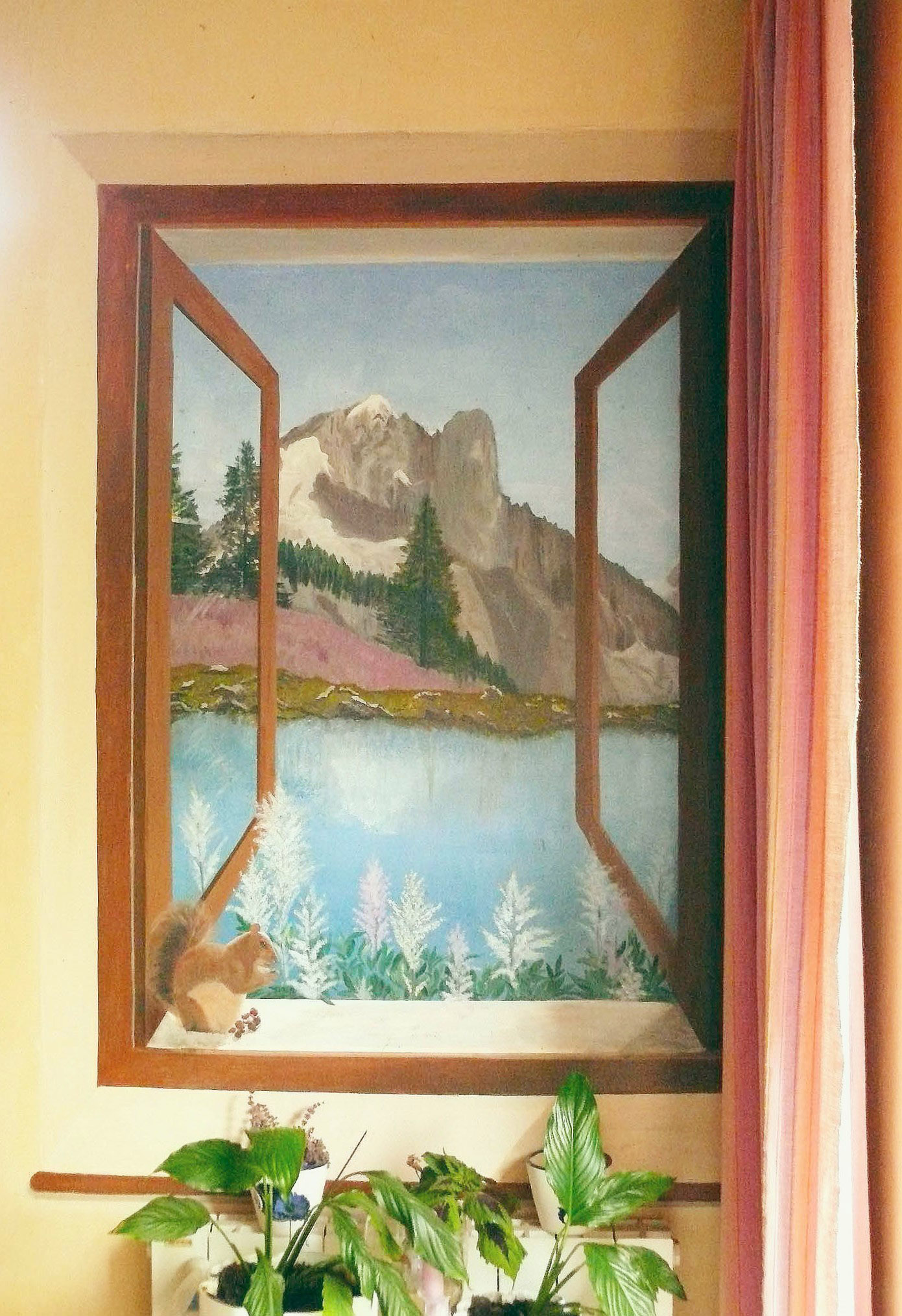 fresque murale :fenêtre ouverte