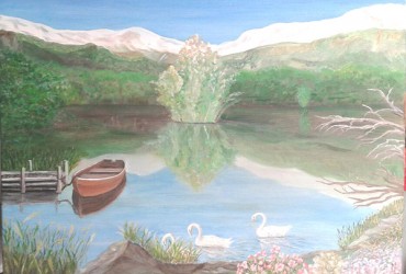 fresque sur toile:lac paisible